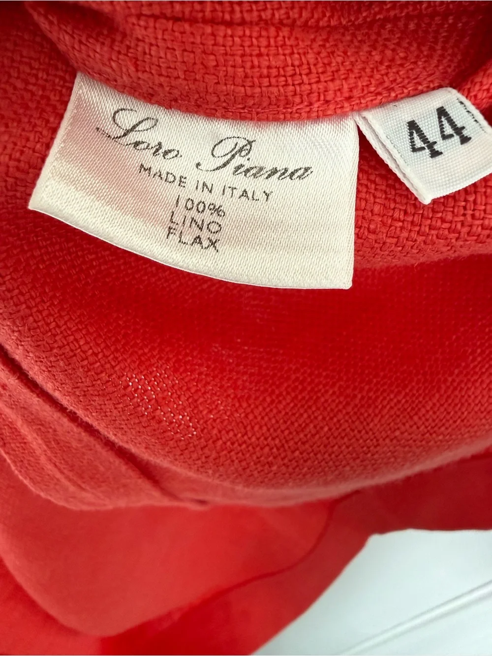 Loro Piana Coral Red Linen Dress With Side Button Detailing EU 44 - Picture 10 of 10